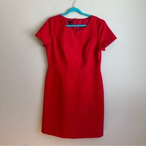NWT Talbots Red Textured Fitted Cocktail Midi Dress 16